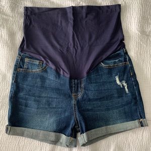 PinkBlush Navy Blue Maternity Shorts